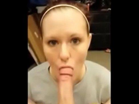 Ugly white whore sucks and