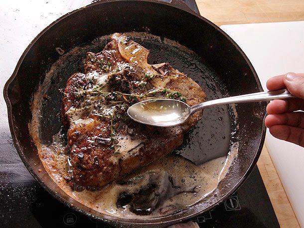 Garlic crusted ny strip steak