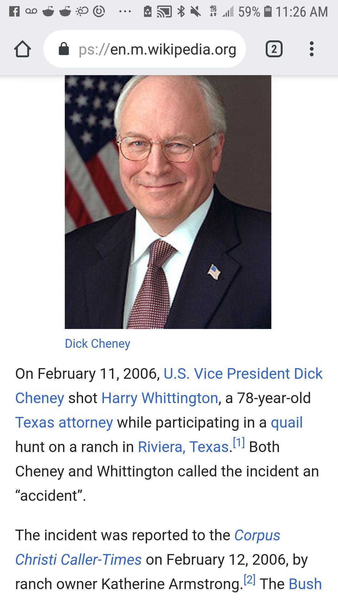 Bull reccomend Accident cheney dick shooting