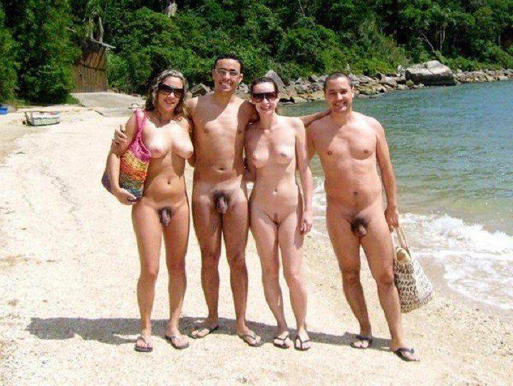 Nude at beach family