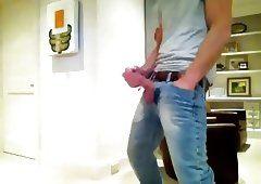 Cumming in jeans and piss