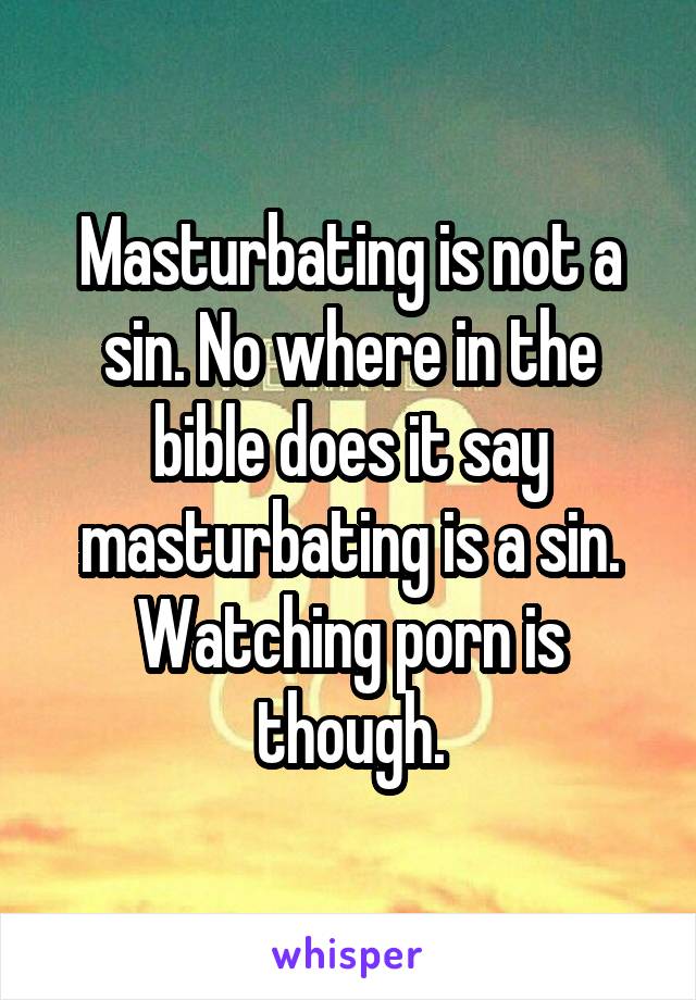 best of A sin Is masturbation really