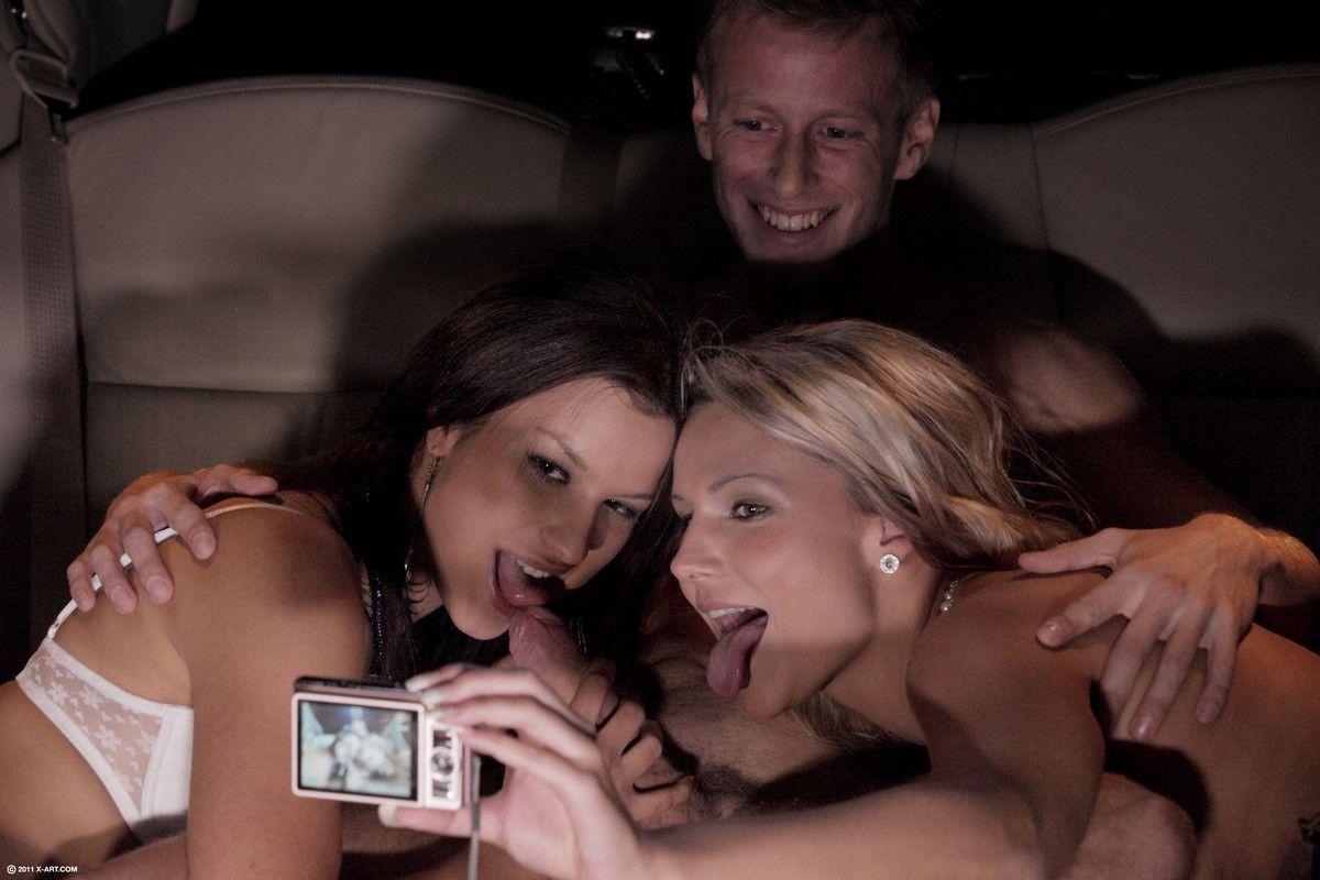 Teen nudes in a limousine
