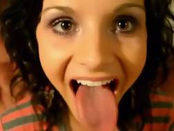 Tongue flicking pussy