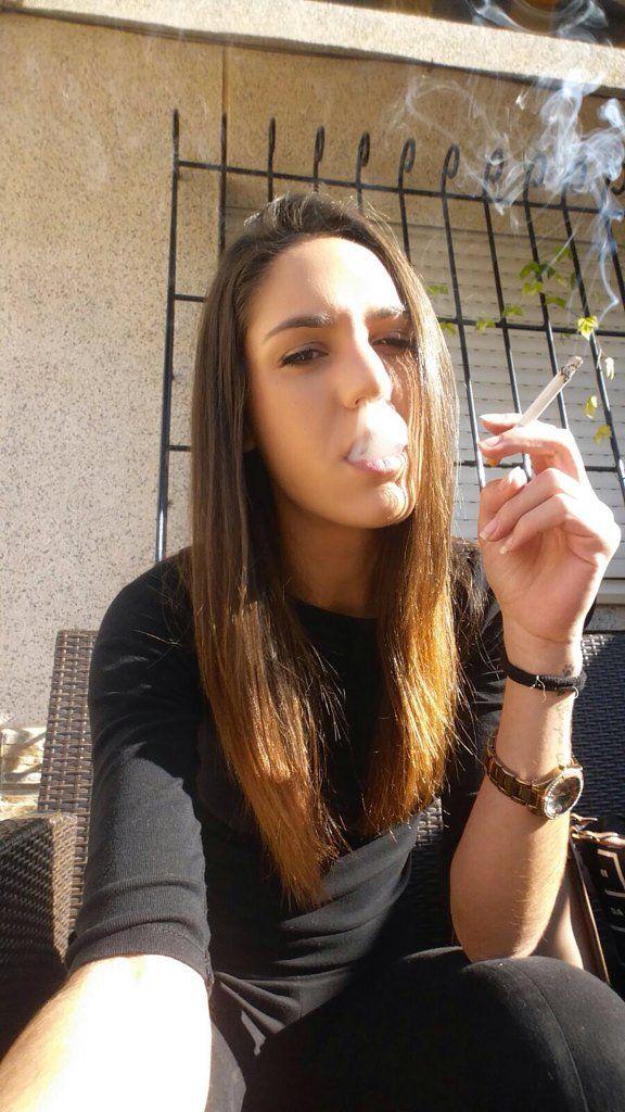 Girl smokers cough