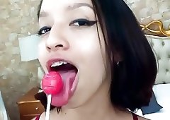 sloppy gagging spit covered deepthroat camwhore gets MESSY.